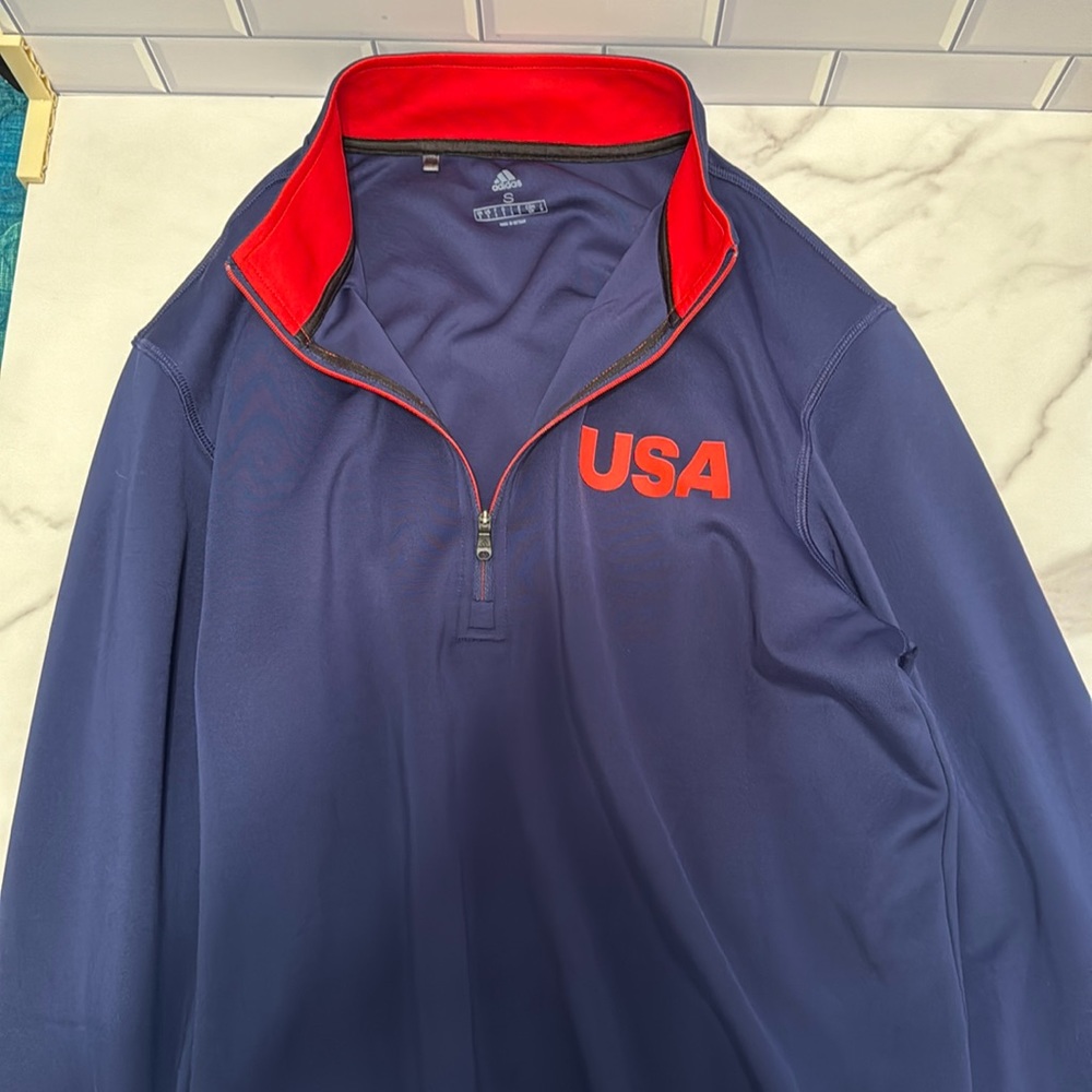 Adidas official Team USA Golf quarter zip. Navy size small.